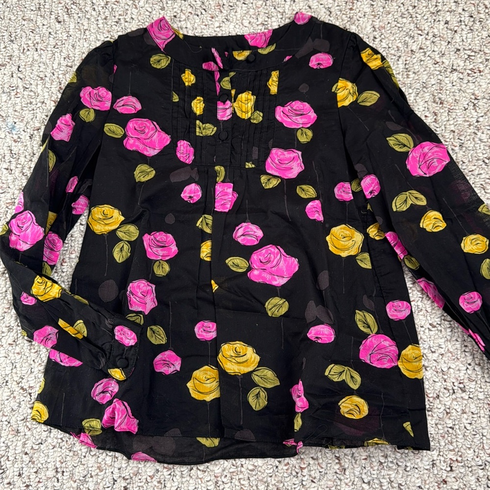 Milly Minis rose print blouse girls size 12